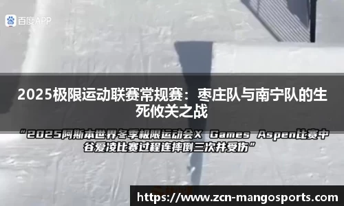 2025极限运动联赛常规赛：枣庄队与南宁队的生死攸关之战